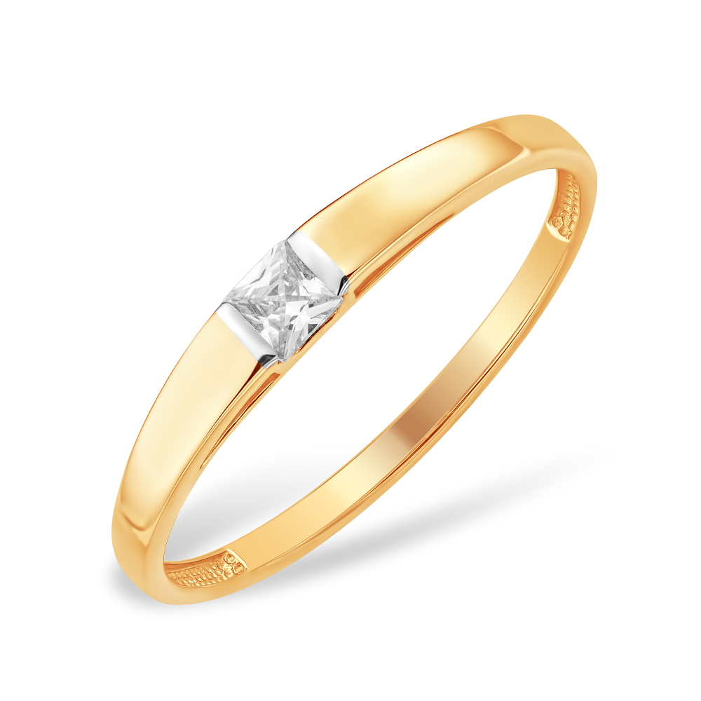 Кольцо из золота с камнем Фианит фото, цены