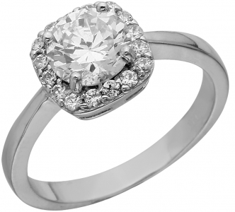 Кольцо из серебра с камнем Циркон фото, цены