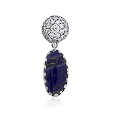 Подвеска из серебра с камнем Фианит, Лазурит фото, цены