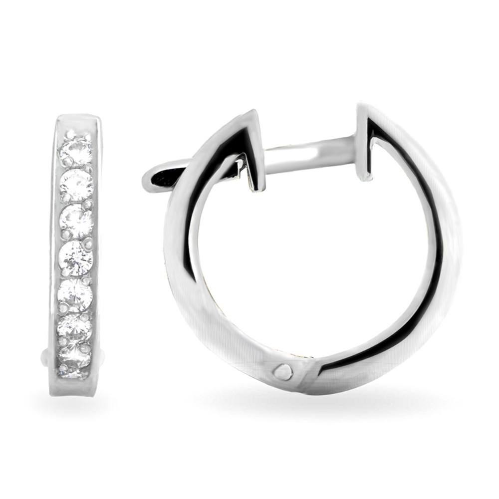 Серьги из серебра с камнем Фианит фото, цены