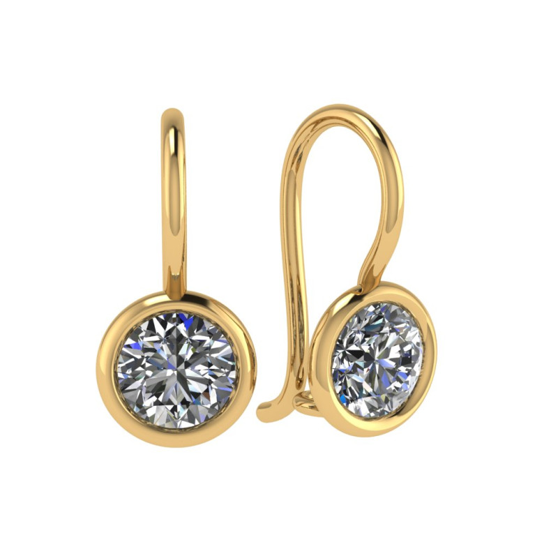 Серьги из золота с камнем Фианит фото, цены