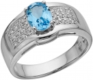 Кольцо из серебра с камнем Топаз, Куб цирконий фото, цены
