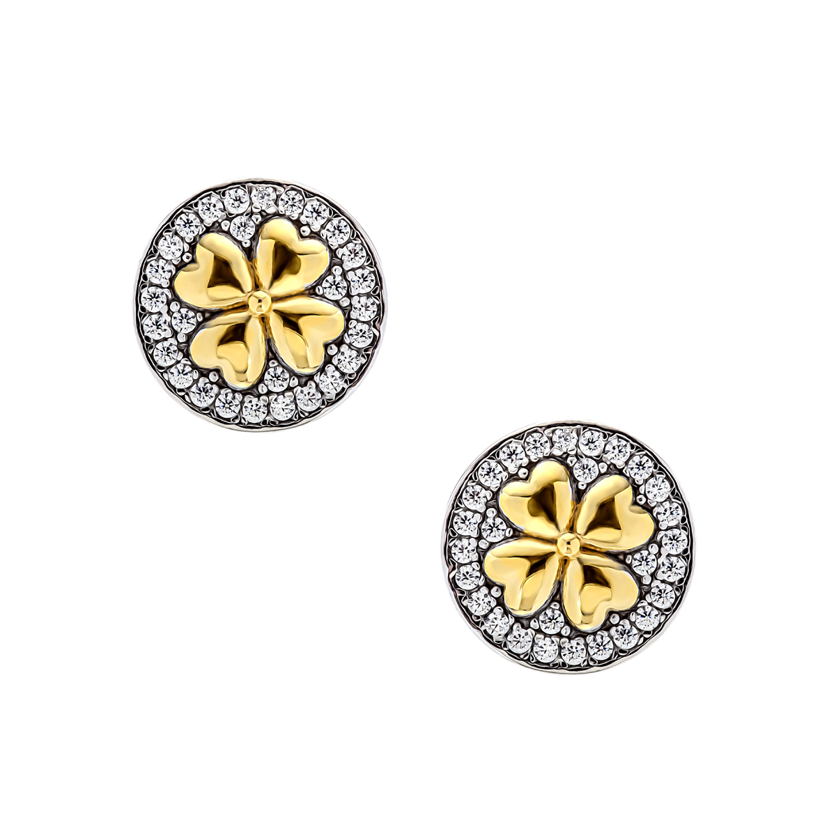 Пуссеты из серебра с камнем Куб цирконий фото, цены