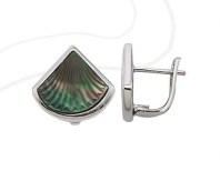 Серьги из серебра с камнем Перламутр фото, цены