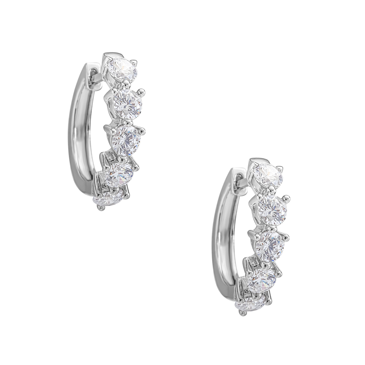 Серьги из серебра с камнем Циркон фото, цены