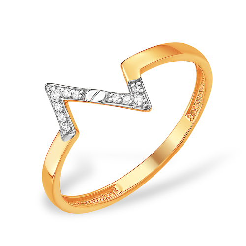 Кольцо из золота с камнем Фианит фото, цены