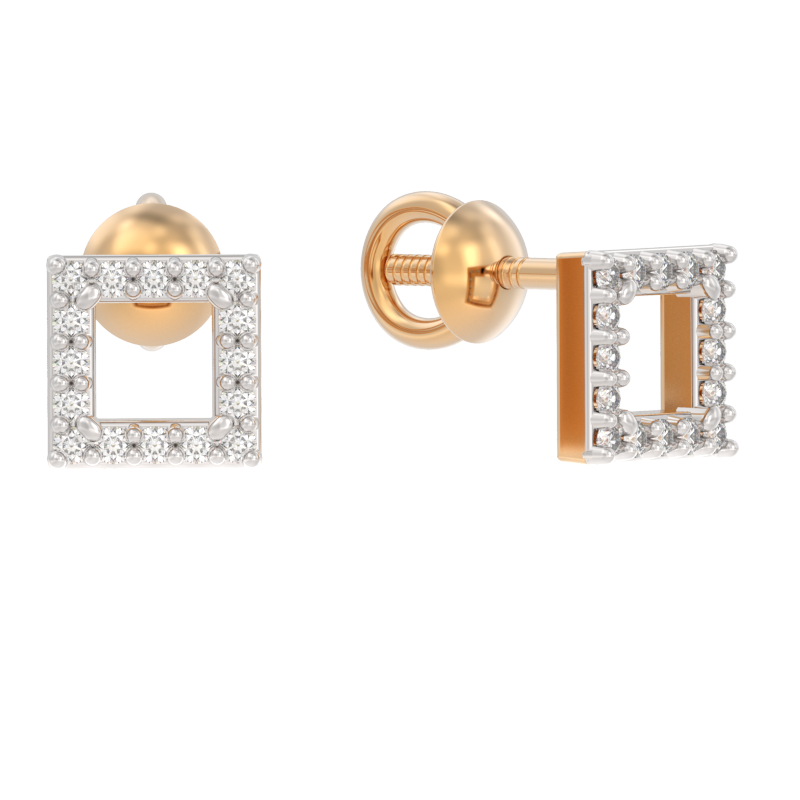 Пуссеты из золота с камнем Бриллиант фото, цены