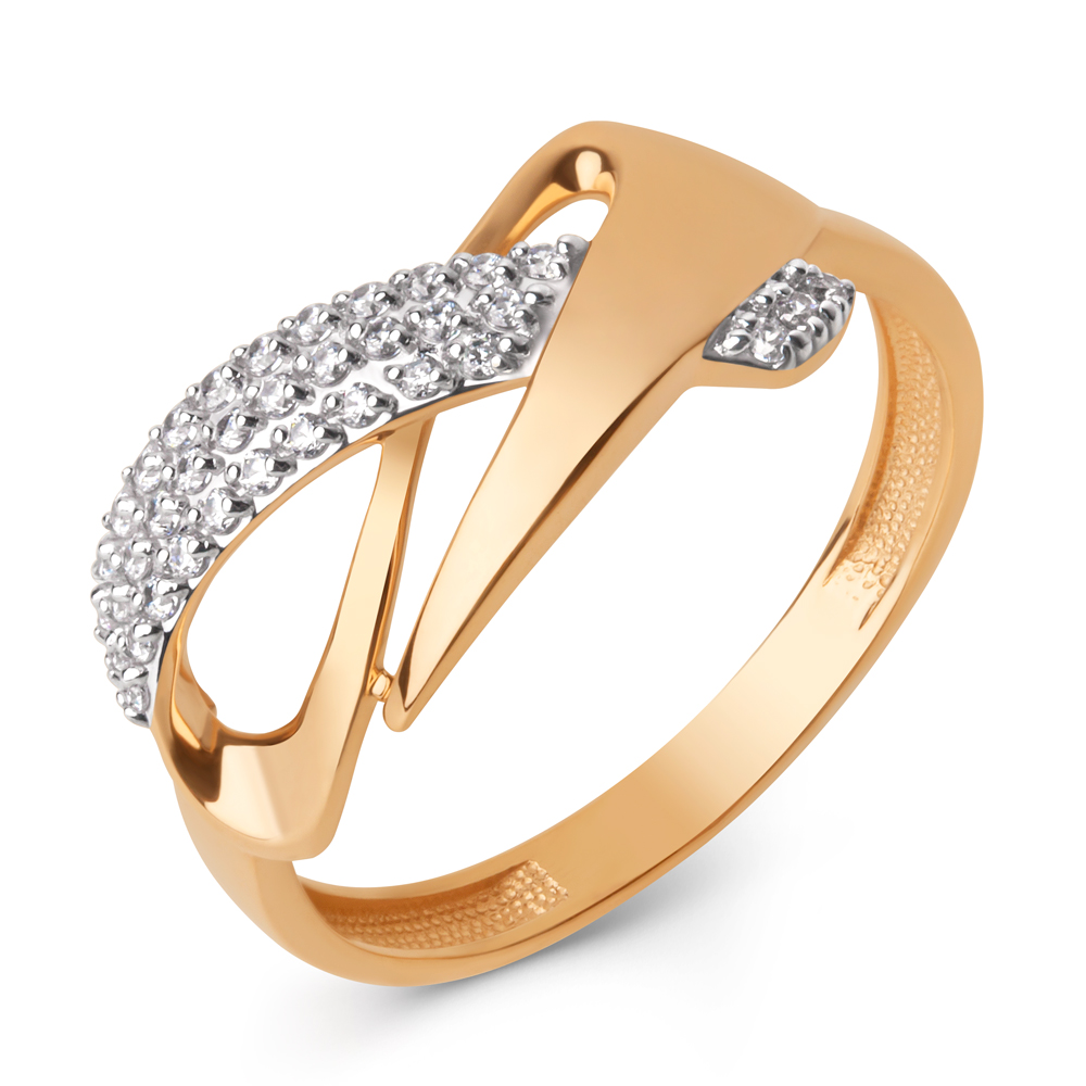 Кольцо из золота с камнем Фианит фото, цены