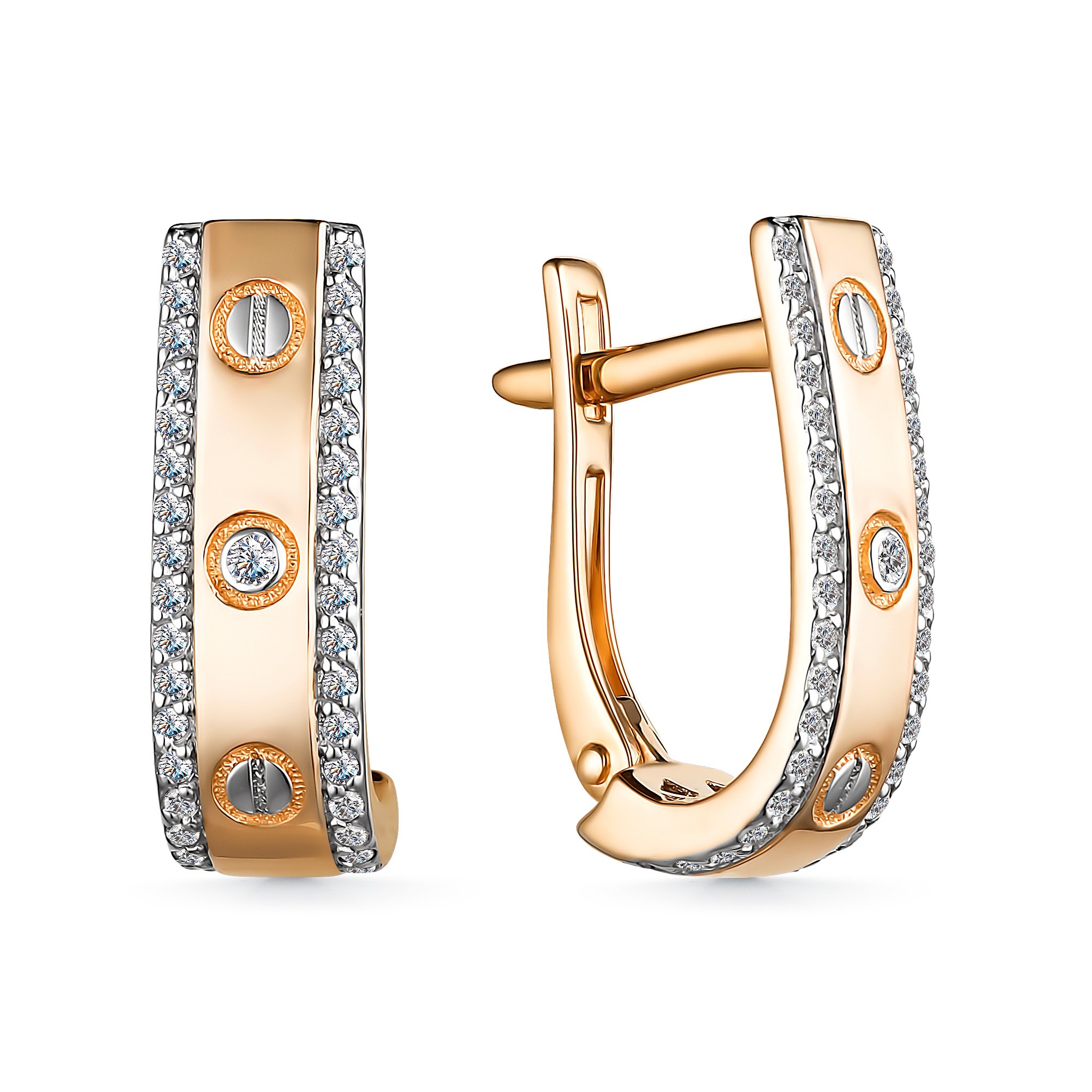 Серьги из золота с камнем Бриллиант фото, цены