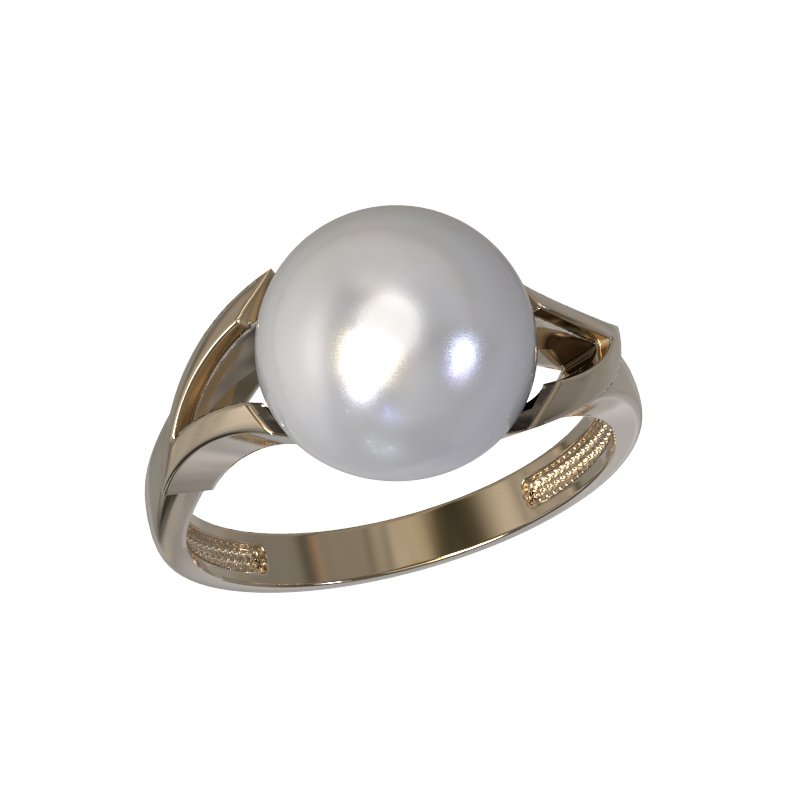 Кольцо из золота с камнем Жемчуг фото, цены