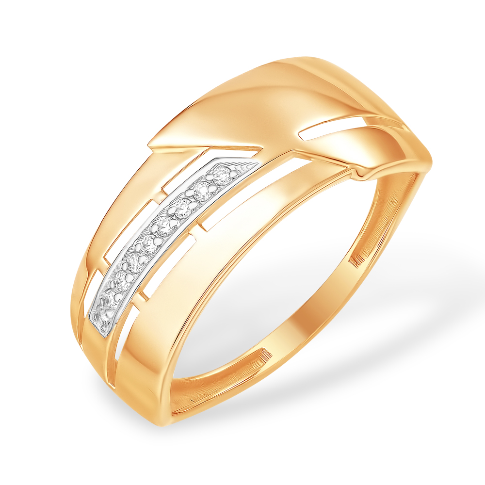 Кольцо из золота с камнем Фианит фото, цены