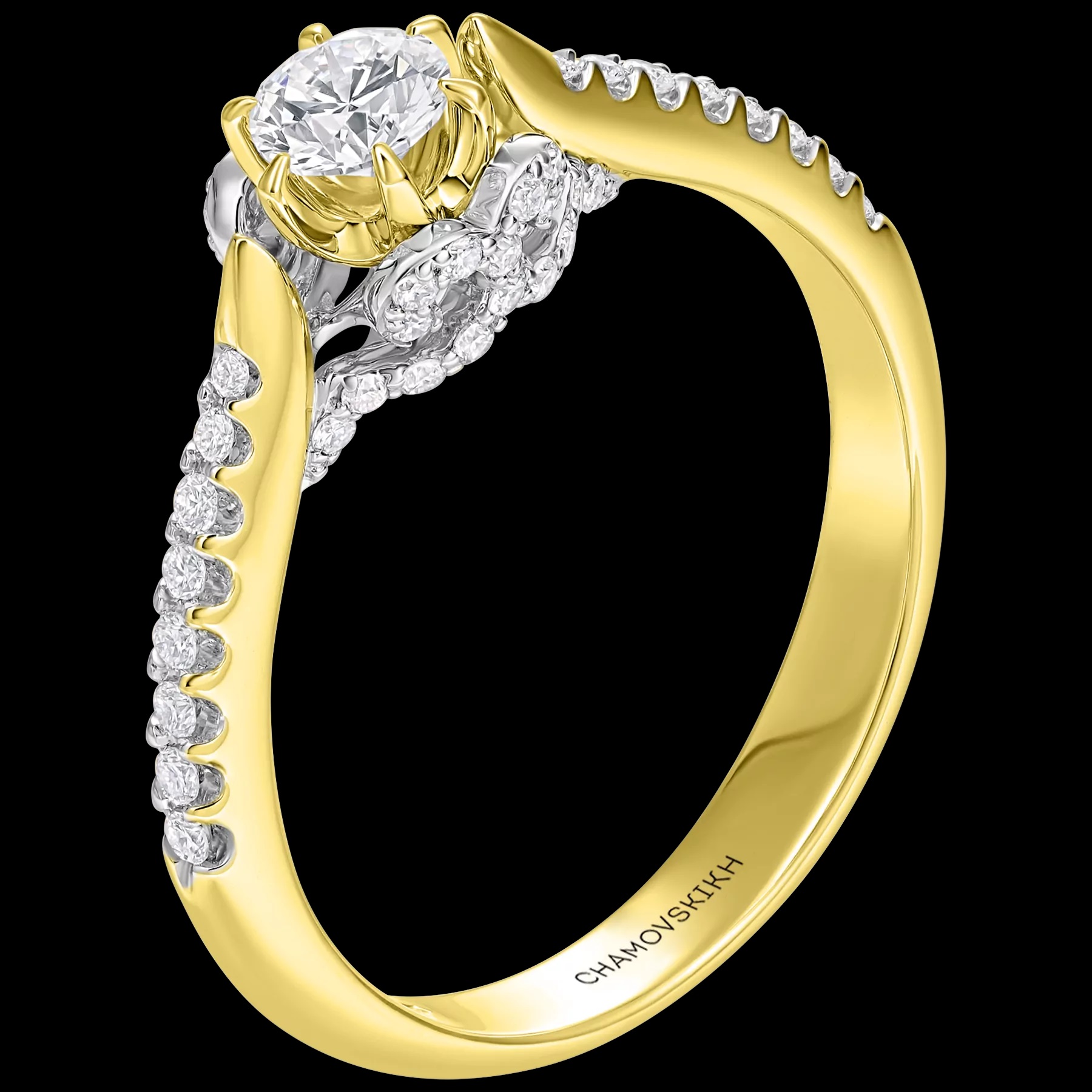 Кольцо из золота с камнем Бриллиант фото, цены