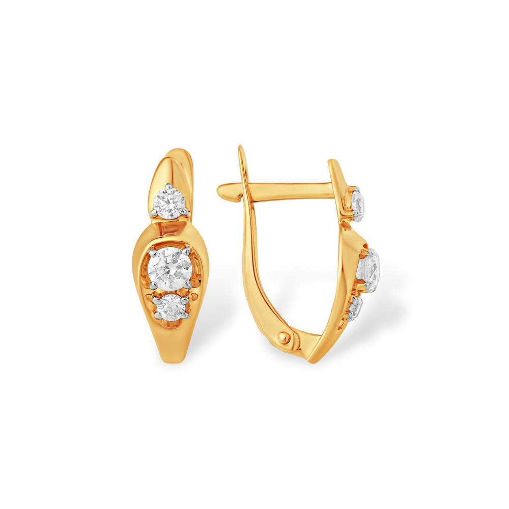 Серьги из золота с камнем Фианит фото, цены