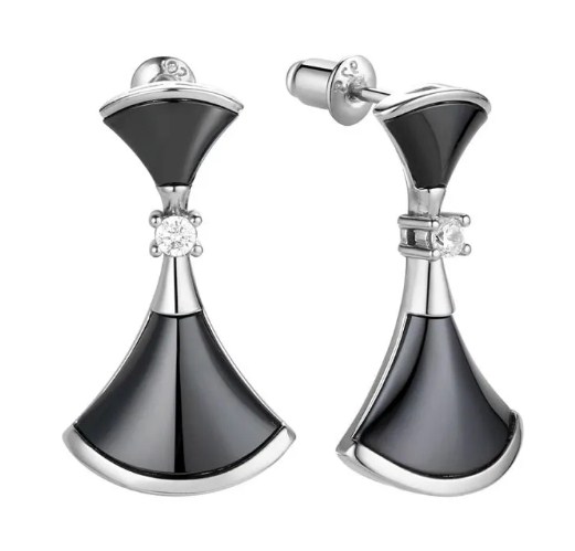 Пуссеты из серебра с камнем Фианит, вставками керамики фото, цены