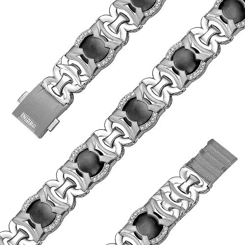 Браслет из серебра с камнем Циркон, Оникс фото, цены