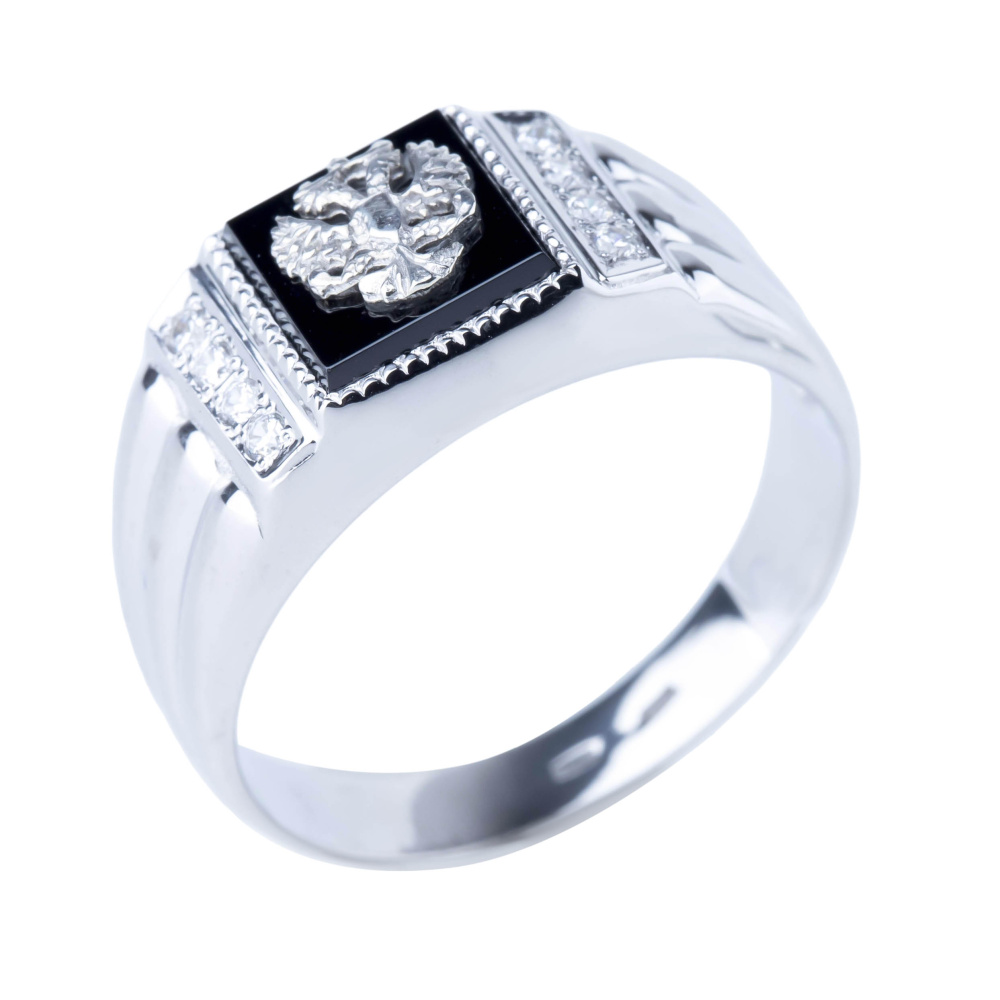 Печатка из серебра с камнем Фианит фото, цены