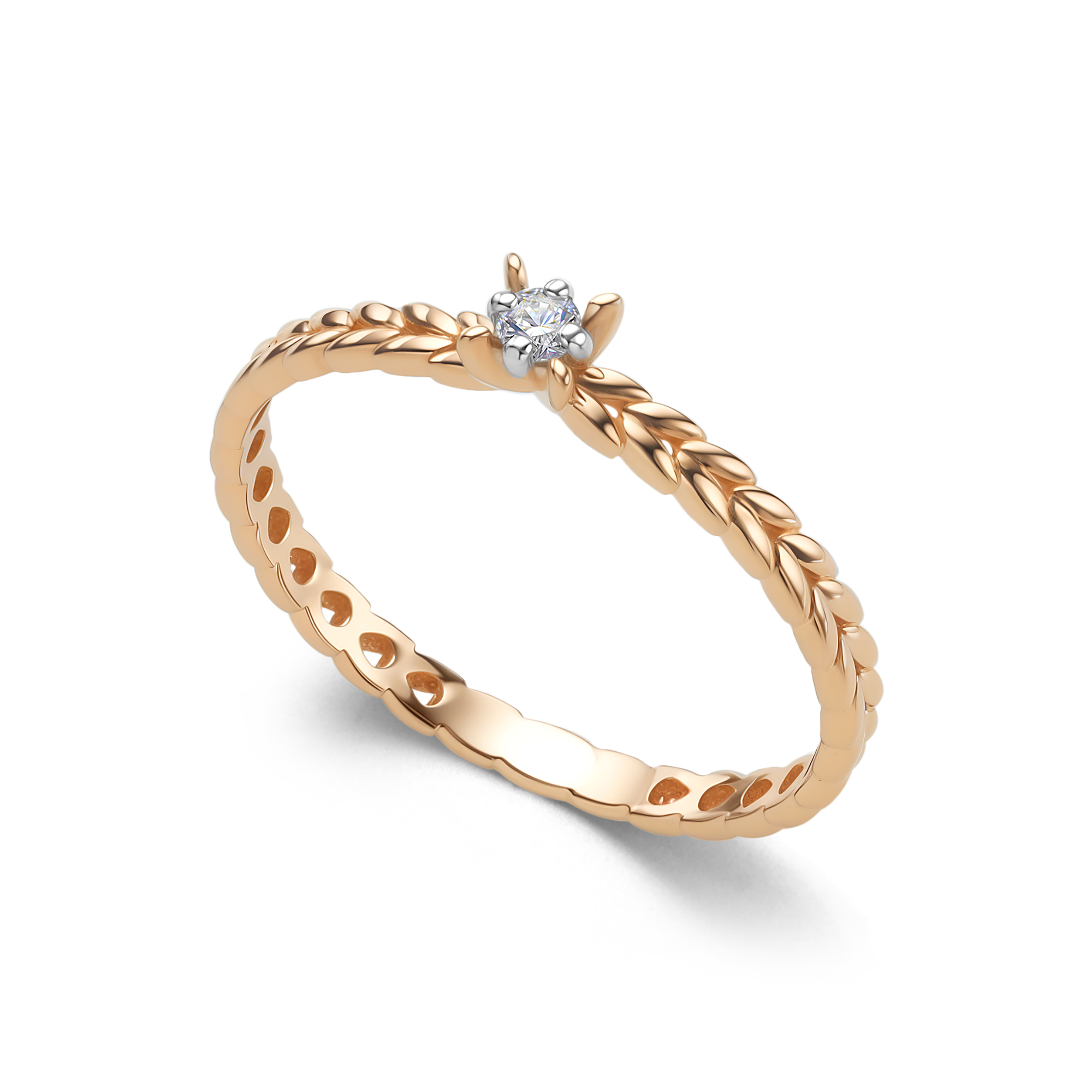 Кольцо из золота с камнем Бриллиант фото, цены