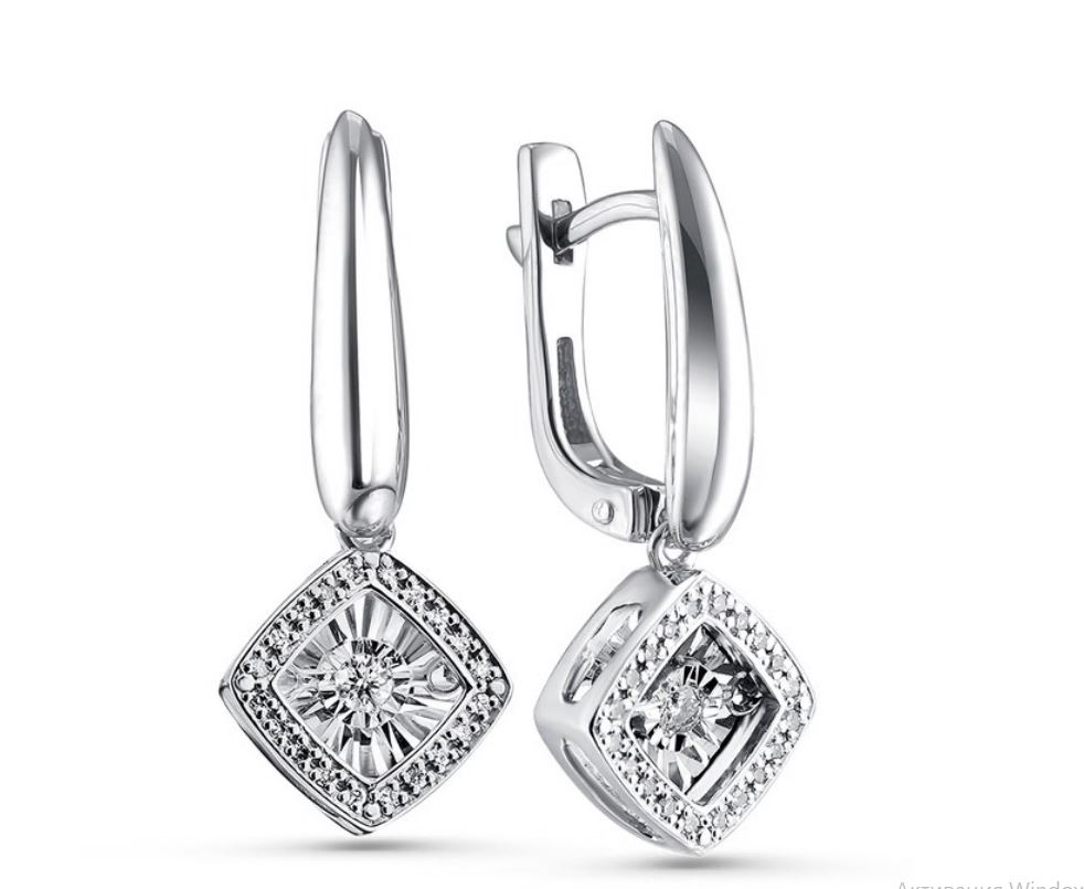 Серьги из золота с камнем Бриллиант,  фото, цены