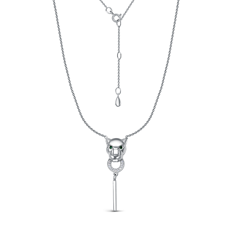 Колье из серебра с камнем Фианит фото, цены