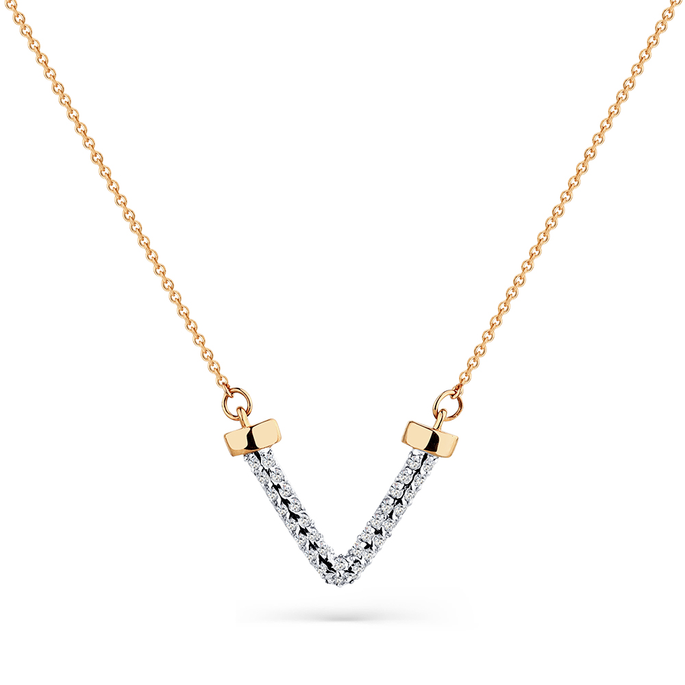 Колье из золота с камнем Фианит фото, цены