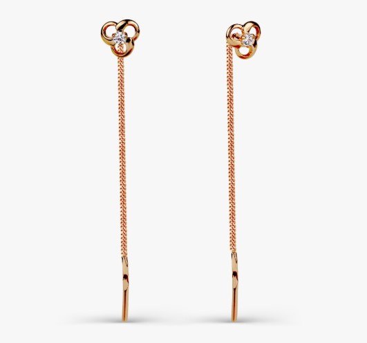 Продевки из золота с камнем Фианит фото, цены