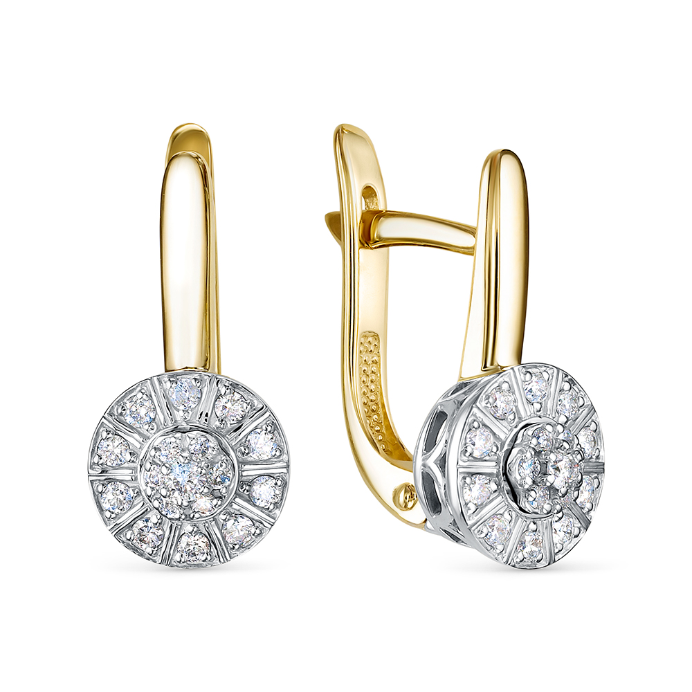 Серьги из золота с камнем Бриллиант фото, цены