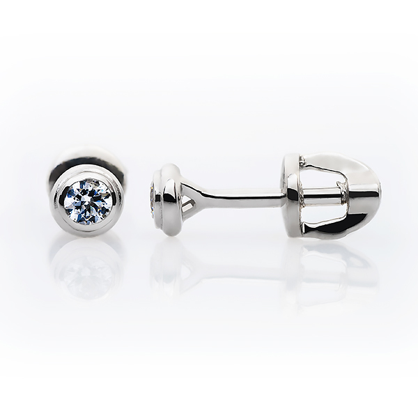 Пуссеты из серебра с камнем Фианит фото, цены