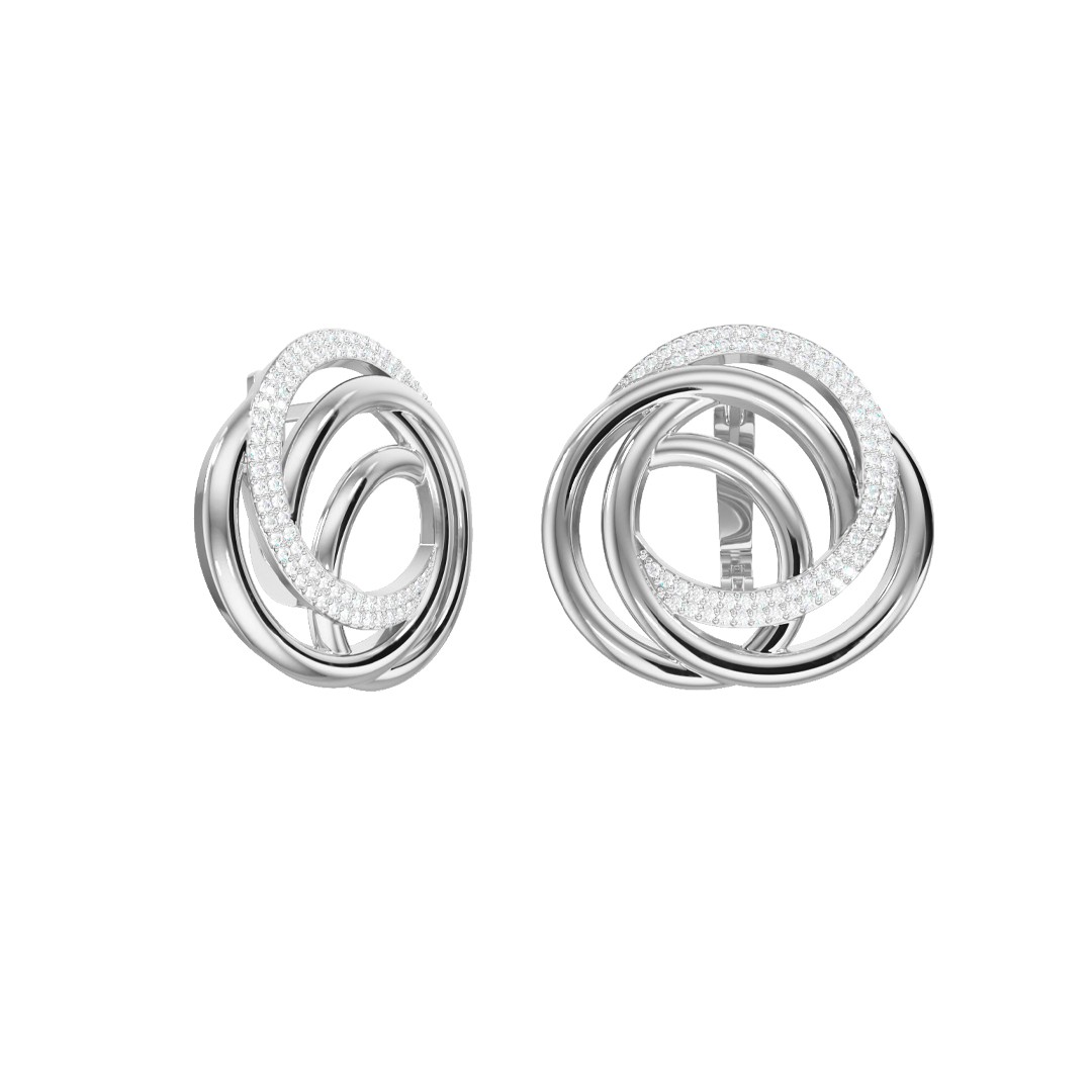 Серьги из серебра с камнем Фианит фото, цены