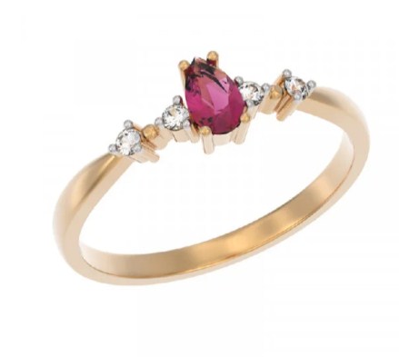 Кольцо из золота с камнем Бриллиант, Рубин фото, цены