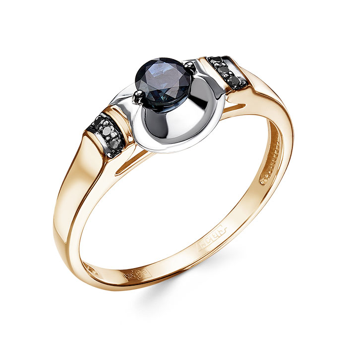 Кольцо из золота с камнем Бриллиант, Сапфир фото, цены