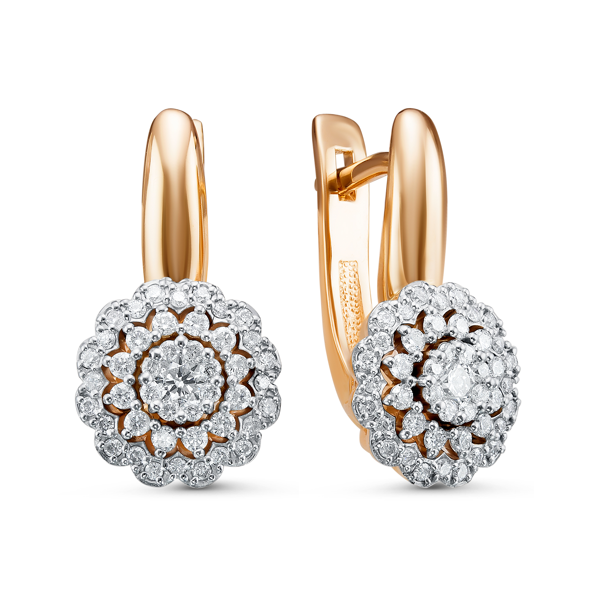 Серьги из золота с камнем Бриллиант фото, цены