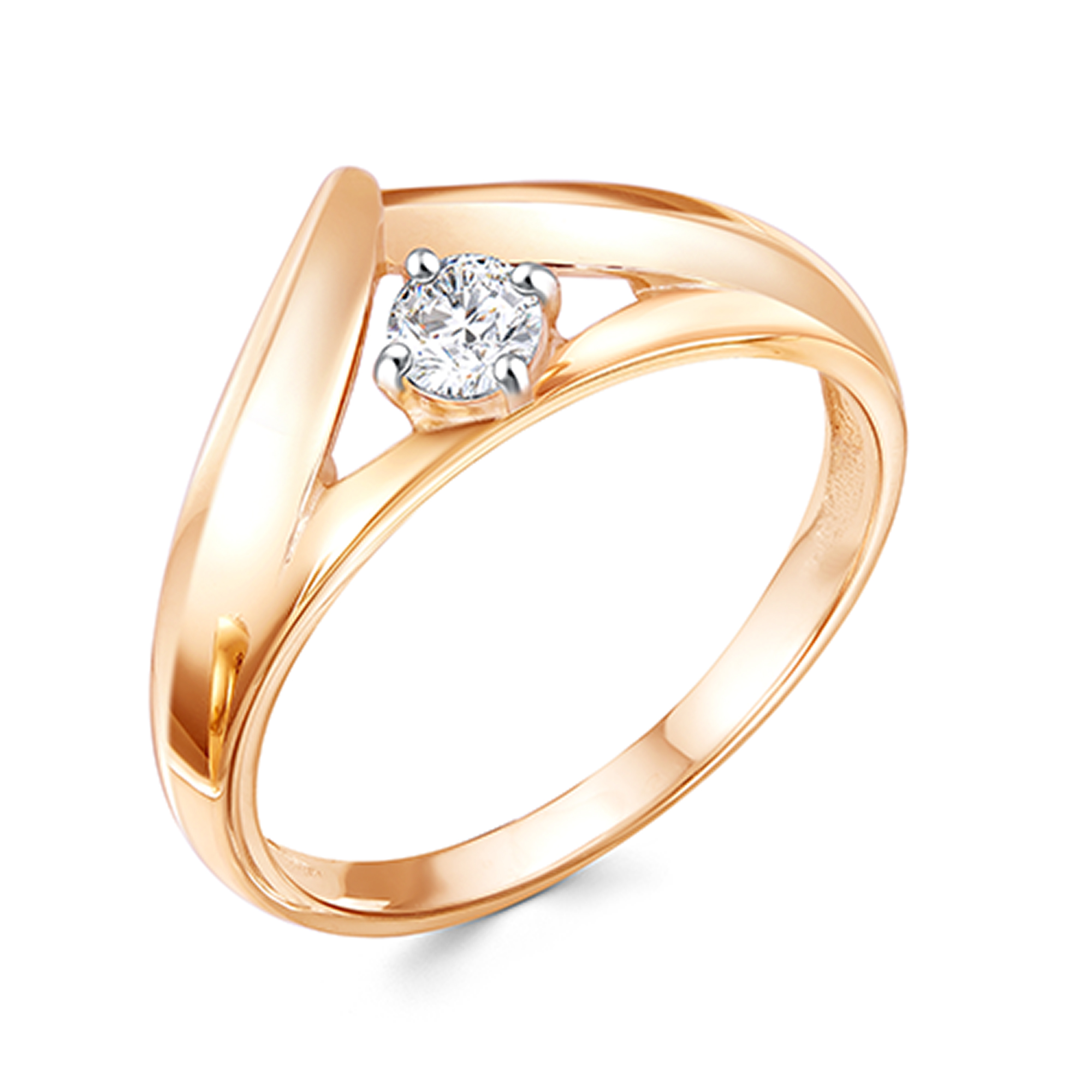 Кольцо из золота с камнем Фианит фото, цены