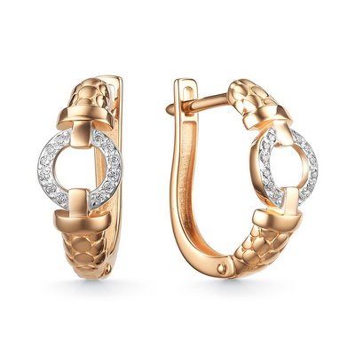 Серьги из золота с камнем Фианит фото, цены