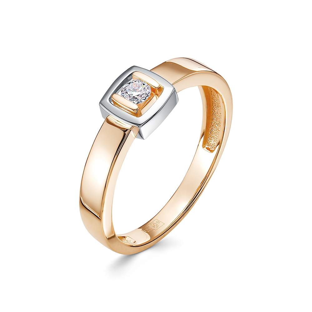 Кольцо из золота с камнем Бриллиант фото, цены