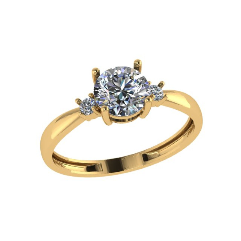 Кольцо из золота с камнем Фианит фото, цены