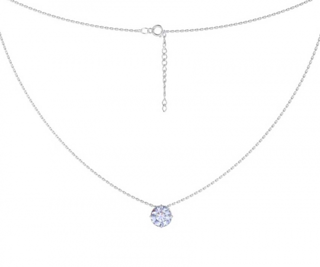 Колье из серебра с камнем Фианит фото, цены