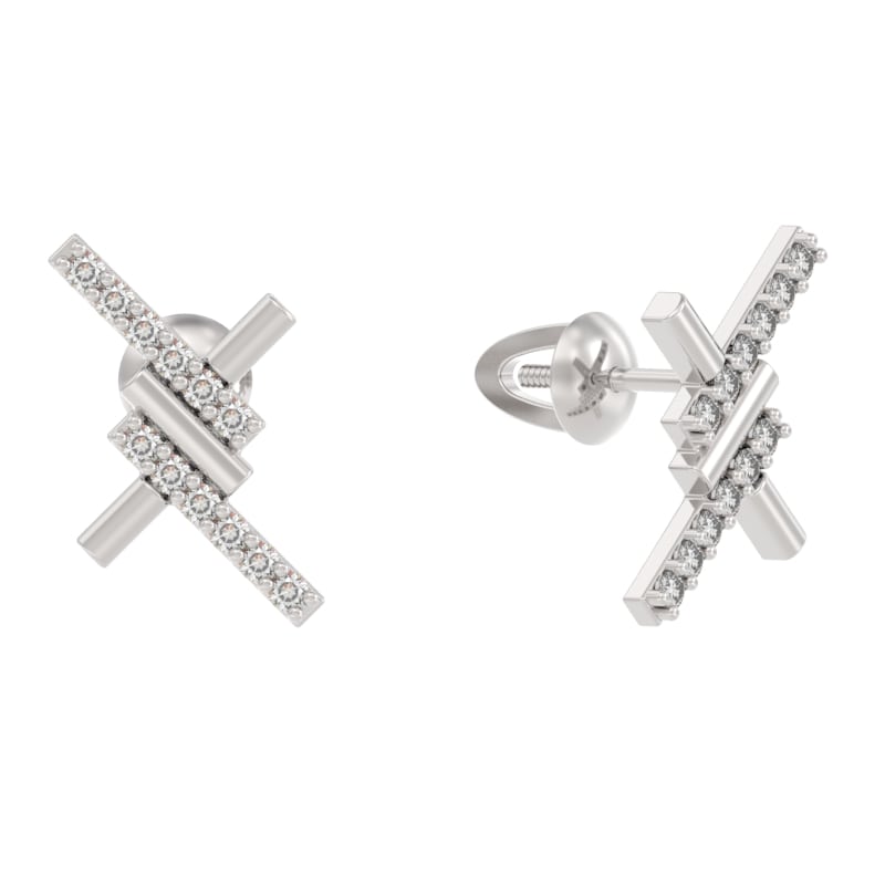 Пуссеты из серебра с камнем Фианит фото, цены