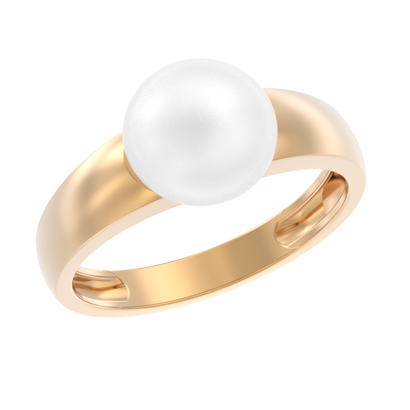 Кольцо из золота с камнем Жемчуг фото, цены