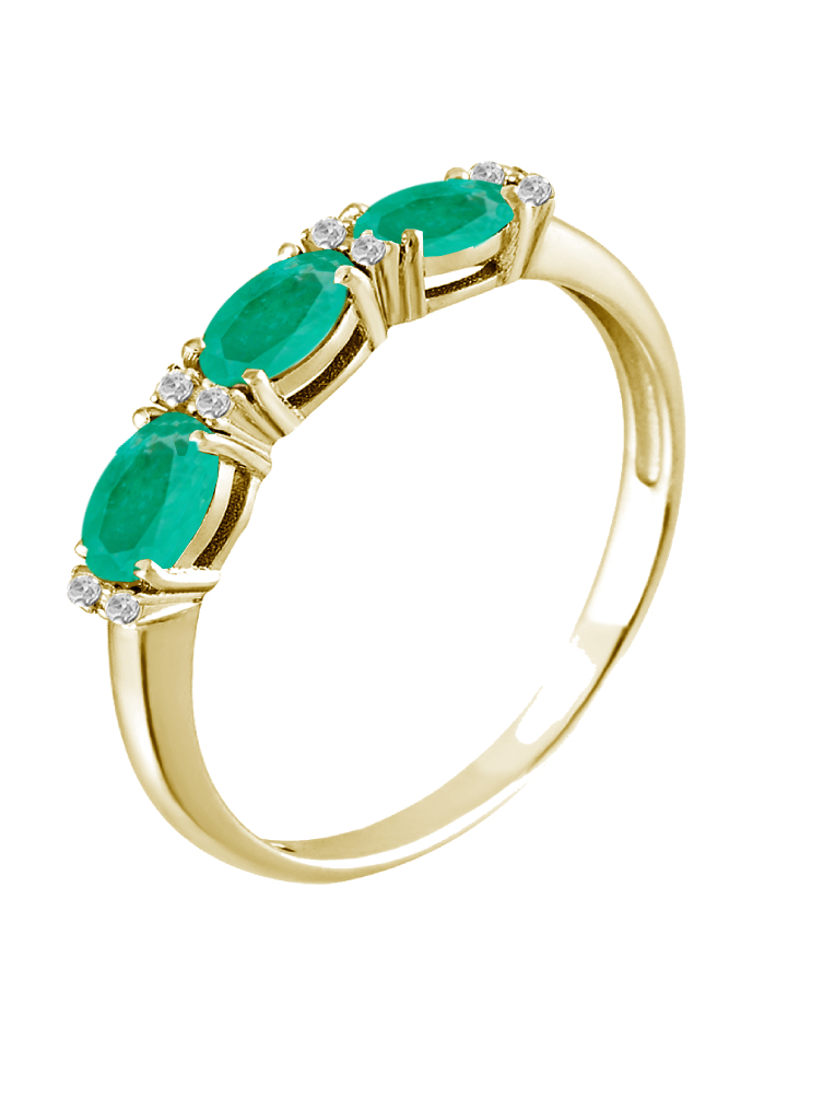 Кольцо из золота с камнем Бриллиант, Изумруд фото, цены