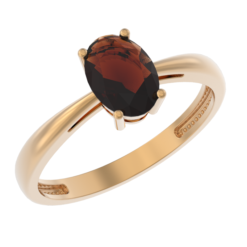 Кольцо из золота с камнем Гранат фото, цены
