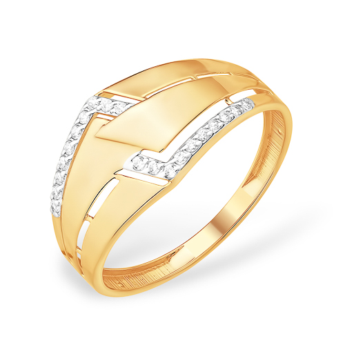 Кольцо из золота с камнем Фианит фото, цены