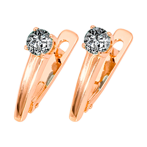 Серьги из золота с камнем Фианит фото, цены