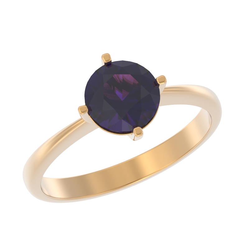 Кольцо из золота с камнем аметист фото, цены