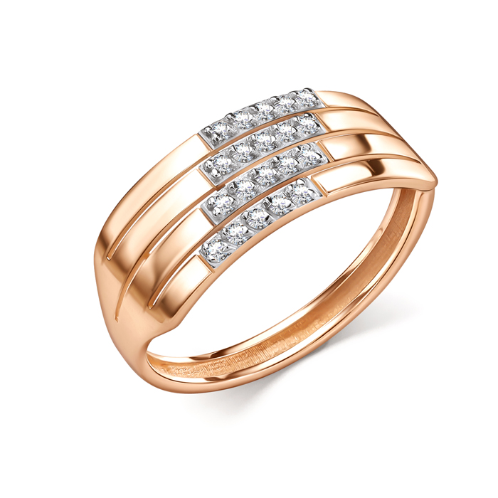 Кольцо из золота с камнем Фианит фото, цены