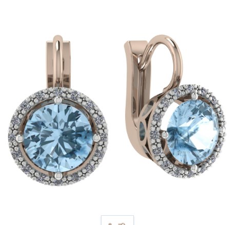 Серьги из золота с камнем Топаз, Фианит фото, цены