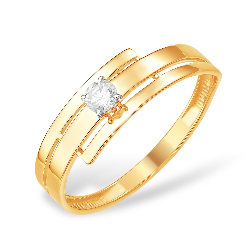 Кольцо из золота с камнем Фианит фото, цены