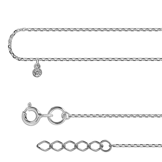 Колье из серебра с камнем Фианит фото, цены