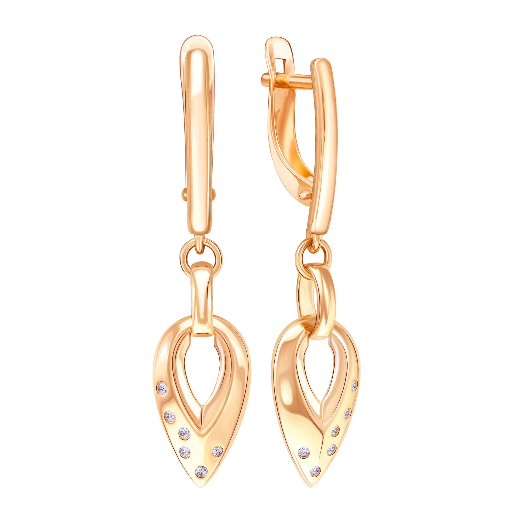 Серьги из золота с камнем Циркон фото, цены