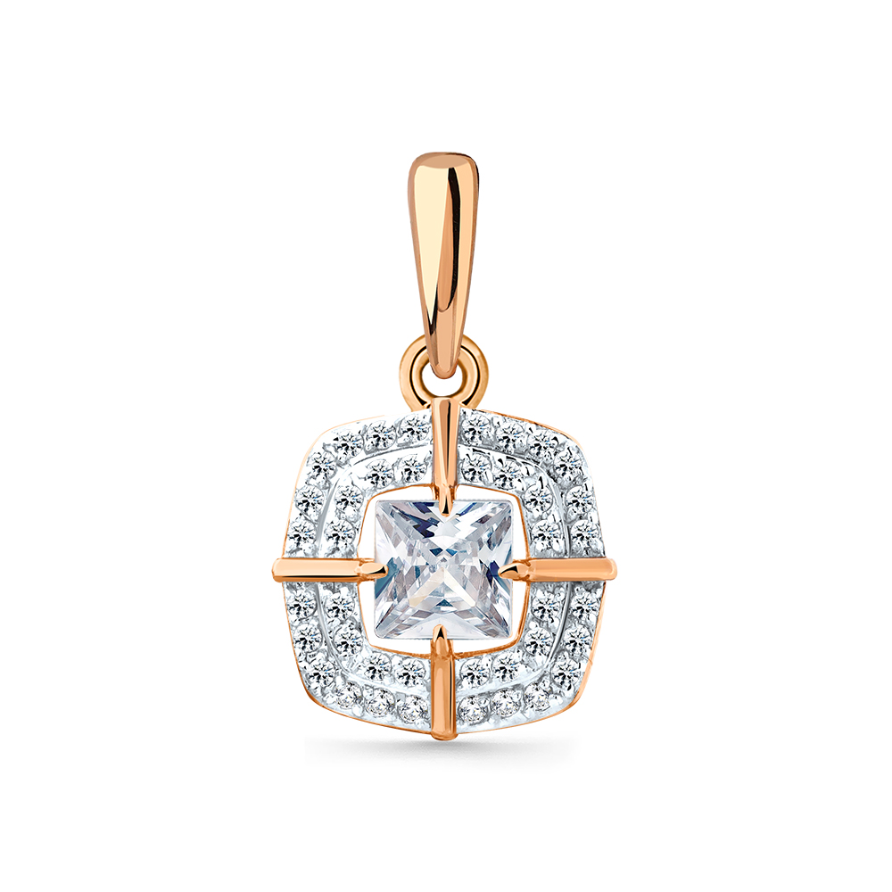 Подвеска из золота с камнем Фианит фото, цены