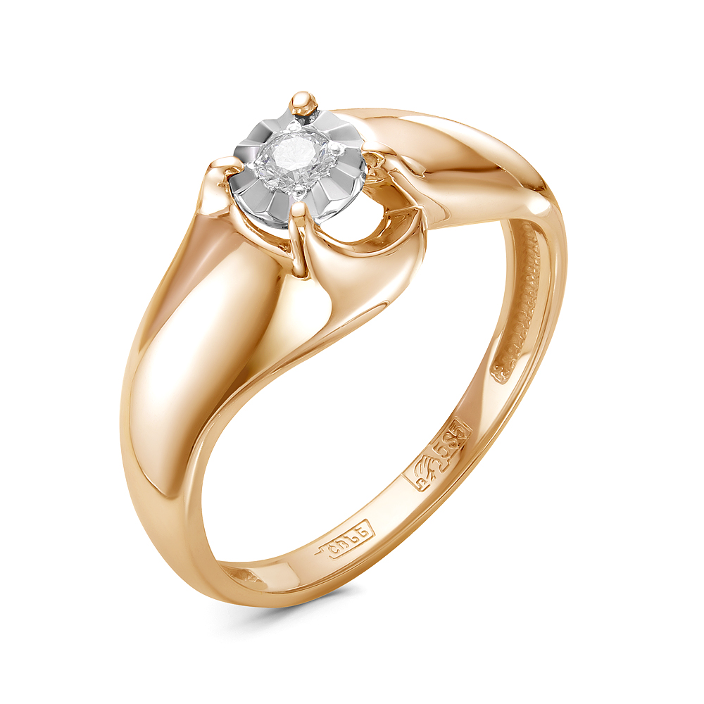 Кольцо из золота с камнем Бриллиант фото, цены